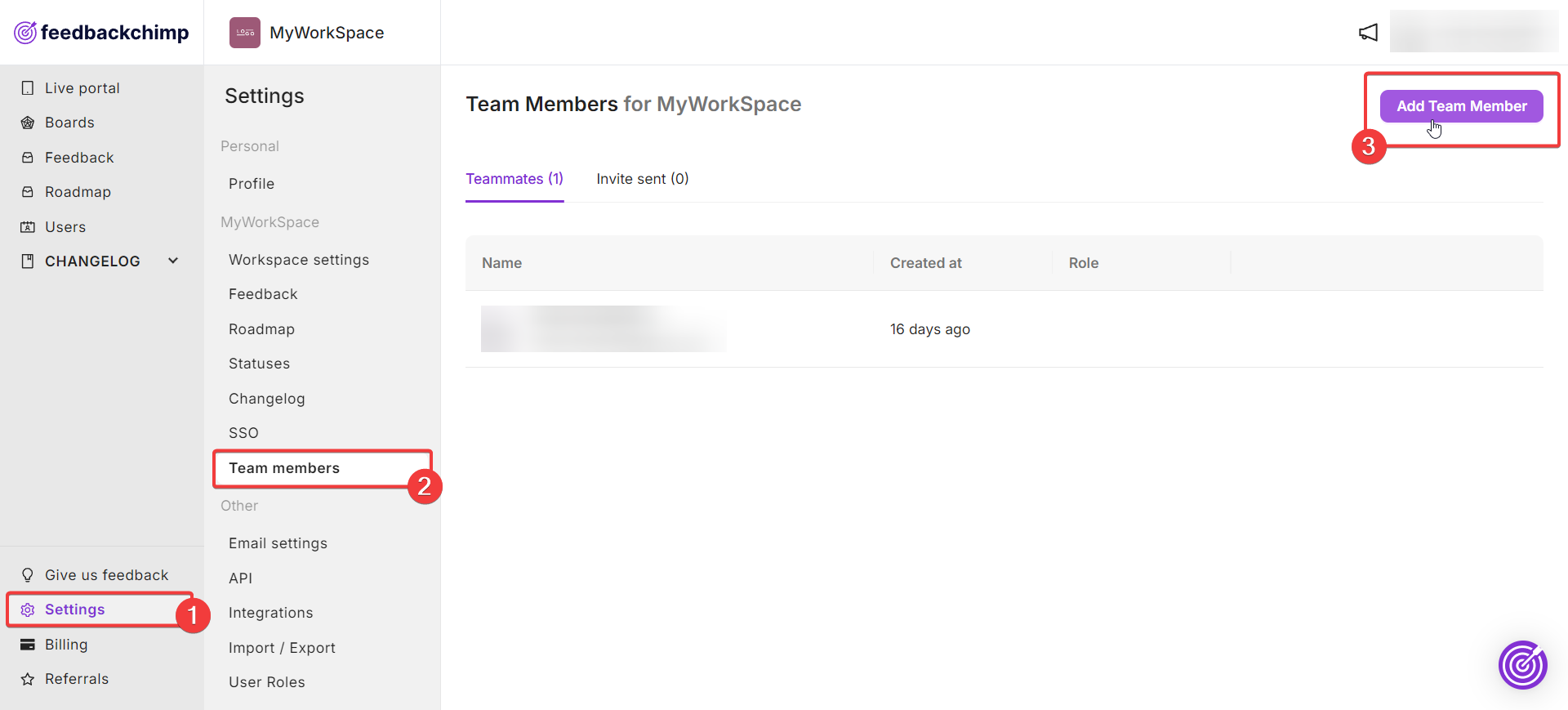 Invite Your Team Members | Feedbackchimp Help Center